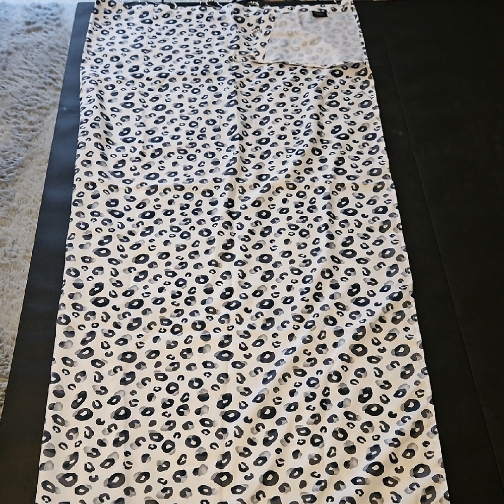 Bebe Cream Snow Leopard Maxi Shower Curtain Casual Bath And Rings